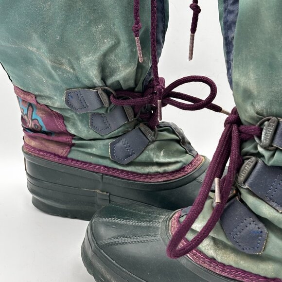 Vintage Sorel Winter Snow Boots 5 Green Waterproof Insulated Outdoor Heavy Wear - Picture 6 of 9
